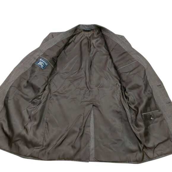 Vintage Burberrys' Sport Blazer Jacket Coat 40R Gray Two Button Checks Wool - Picture 6 of 14